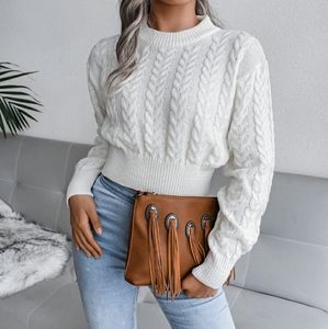 Cable-Knit Cropped Sweater